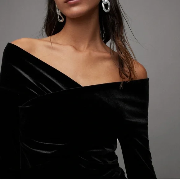 Allsaints velvet delta top ,Size 2 us (6uk) - Picture 3 of 4